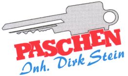 Illustration eines Schlüssels mit dem Text „Paschen Inh. Dirk Stein“.