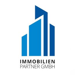 Logo mit blauen Gebäudesilhouetten und Text "IMMOBILIEN PARTNER GMBH".