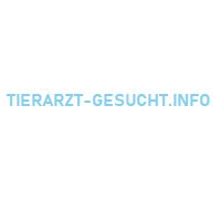 Text in hellblauer Schrift: "TIERARZT-GESUCHT.INFO" auf weißem Hintergrund.