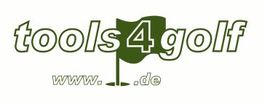 Logo von "tools4golf" mit grünem Golfflaggen-Motiv und URL "www...de" darunter.