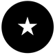White star on a black circular background.