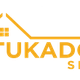 Logo van Stukadoor Secuur met iconisch huis en tekst in gele letters.