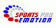 Logo mit Schriftzug "Sports Pro Emotion", blaue und rote Punkte bilden einen Bogen.