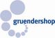 Blaues "gruendershop"-Logo mit Punkten in Spiralform links daneben.