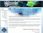 Website über Aquaristik mit Fischbild und Menüleiste links.