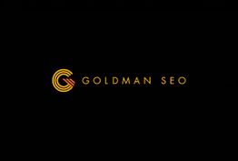 Logo mit gelb-orangener Schrift "GOLDMAN SEO" auf schwarzem Hintergrund.