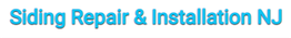 Text: "Siding Repair & Installation NJ" in blue on a white background.