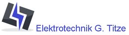 Logo mit stilisierter Initiale und Text: "Elektrotechnik G. Titze".