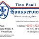 Visitenkarte von Tino Pauli Hausservice mit Kontaktinformationen und Logo.