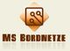 Logo: Braunes Symbol mit Kreisen und Linien über "MS Bordnetze" in fetter Schrift auf hellem Hintergrund.
