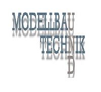 Text: "Modellbau Technik" mit Schatteneffekt auf weißem Hintergrund.