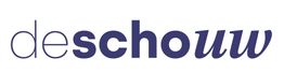 Logo met de tekst "deschouw" in donkerblauwe letters op een witte achtergrond.