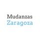Texto: "Mudanzas Zaragoza" en letras negras y azules sobre fondo blanco.