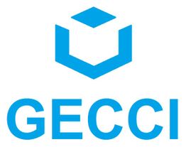 GECCI-Logo in Blau mit einem stilisierten Würfel-Symbol darüber.
