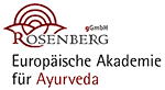 Logo der Europäischen Akademie für Ayurveda, Schriftzug "Rosenberg" mit dekorativem Design.