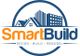 SmartBuild logo with house and building icons, text: Design, Build, Remodel.