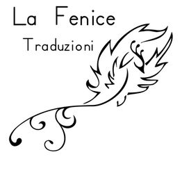 Logo "La Fenice Traduzioni" con una piuma decorativa stilizzata.