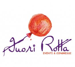 Logo "Fuori Rotta", testo viola e arancione, con un palloncino rosso-arancione.