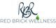 Logo with "Red Brick Wellness" text and a green leaf beneath stylized initials "RBR".