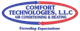 Comfort Technologies, LLC logo with red and blue arrows and "Exceeding Expectations" text.