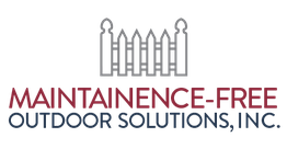 Logo with a fence icon above "Maintenance-Free Outdoor Solutions, Inc." text.