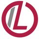Logo con cerchio rosso e lettera "L" stilizzata con barra grigia.