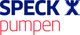 Logo mit blauem Text "SPECK" und rotem Text "pumpen" auf weißem Hintergrund.