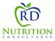Logo of RD Nutrition Consultants with a green apple outline and blue text.