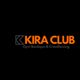 Logo con testo "KIRA CLUB Gym Boutique & Creedboxing" su sfondo nero.