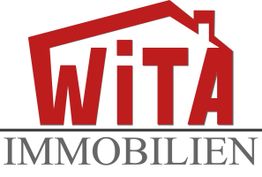 Logo von WiTa Immobilien in Rot und Grau, mit Hausdach-Design über dem ersten Wort.
