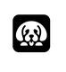 Stylized black and white dog face in a rounded square logo.