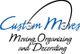 "Custom Moves logo: 'Moving, Organizing and Decorating' in stylized blue and black font."