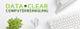 Büroansicht mit Pflanze, Stiftständer und Tastatur. Text: DATA-CLEAR COMPUTERREINIGUNG.