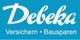 Blaues Logo der Debeka mit den Wörtern "Versichern" und "Bausparen".