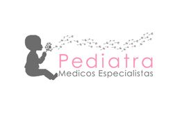 Silueta de niño soplando flores con texto: "Pediatra Médicos Especialistas".