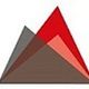 Logo con tre triangoli sovrapposti in tonalità di rosso e marrone.