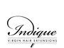 Indique logo with "Virgin Hair Extensions" text beneath in elegant script.