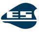 Blaues Logo mit weißen Buchstaben "ES", stilisierter Hintergrund in Form eines Wassertropfens.