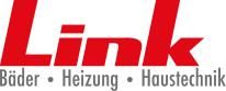 Rotes Logo mit Text: Link. Darunter: Bäder, Heizung, Haustechnik.