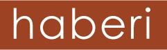 Logo mit weißem Text "haberi" auf braunem Hintergrund.
