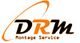 Logo: "DRM Montage Service" in Schwarz und Orange mit schwungvollem Bogen.