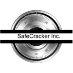 Logo of SafeCracker Inc. with a silver combination lock design in the background.