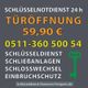 Notdienstwerbung mit Türöffnung für 59,90 €, Telefonnummer und Schlossdienstleistungen.