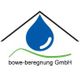 Logo: Blaues Wassertropfen-Symbol unter einem Dach, darunter "bowe-beregnung GmbH" und grüne Linie.