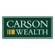 Green background logo reading "Carson Wealth" with gold and white accents.