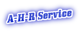 Blaues Logo mit weißem Text "A-H-R Service".