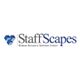 Logo of StaffScapes with blue geometric shapes and text "Human Resource Solution Center".