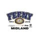 Feeny Midland logo with "25 Years" emblem, 1993-2018, Chrysler, Dodge, Jeep, and Ram logos.