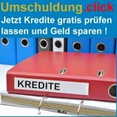 Ordner mit Aufschrift "Kredite" vor mehreren blauen Ordnern, mit Text über Kreditprüfung.