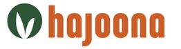 Logo mit grünem Kreis und zwei weißen Blättern links, daneben der orange Schriftzug "hajoona".